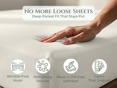 144TC cotton fitted sheet Ivory