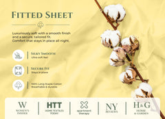 144TC cotton fitted sheet Yellow