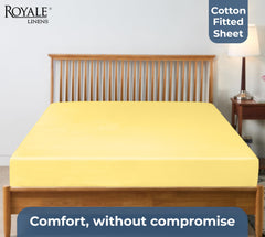 200TC cotton fitted sheet yellow