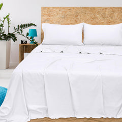 Royale Linens 300 Thread Count 100% Long Staple Combed Cotton Flat Sheet - Super Soft - Top Sheet - Breathable, Cool & Crisp Percale Flat Sheet Only
