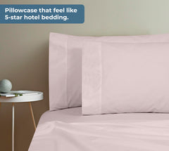 ROYALE LINENS 200 Thread Count 100% Long Staple Combed Cotton Pillowcases Set Of 2 - Ultra Soft - Queen Bed Pillow Cover - 20"x30" - Breathable, Cool & Crisp Percale White Pillow Cases ( Lavendar)