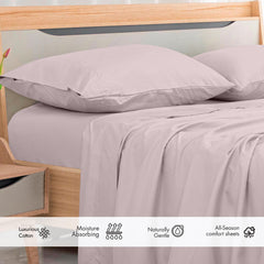 Royale Linens 300 Thread Count 100% Long Staple Combed Cotton Flat Sheet - Super Soft - Top Sheet - Breathable, Cool & Crisp Percale Flat Sheet Only