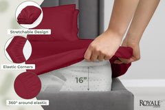 144TC cotton fitted sheet Red