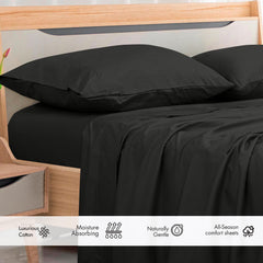 Royale Linens 300 Thread Count 100% Long Staple Combed Cotton Flat Sheet - Super Soft - Top Sheet - Breathable, Cool & Crisp Percale Flat Sheet Only
