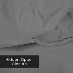 ROYALE LINENS White Duvet Cover - Duvet Cover Set - 3 Piece Double Brushed Duvet Covers with Zipper Closure, 1 Duvet Cover and 2 Pillow Shams