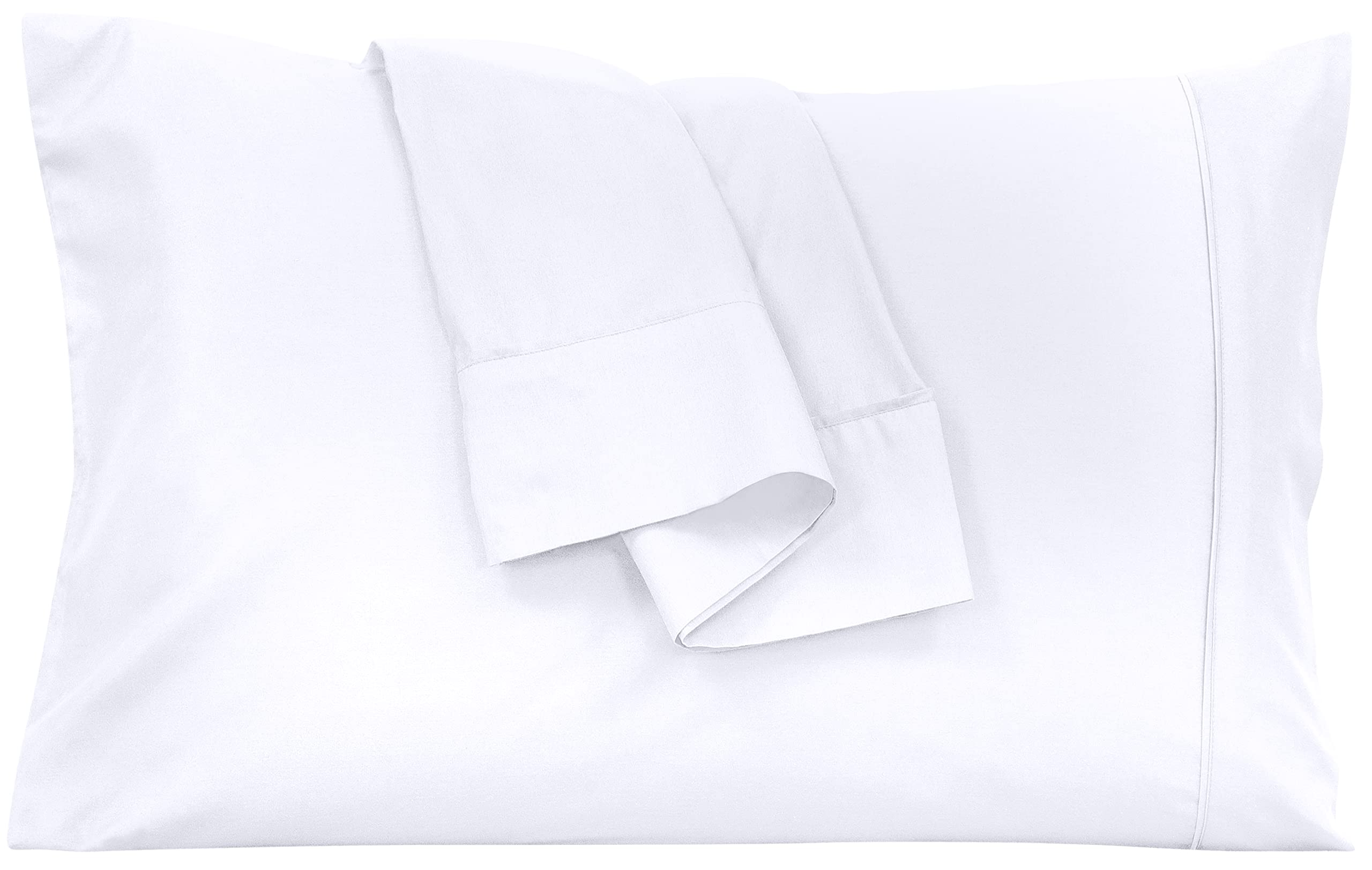 Royale Linens Pillowcase Set of 2 - Bed Pillow Cover  - White Pillowcases - 1800 Brushed Microfiber, Wrinkle & Fade Resistant - Soft & Cozy- Pillow Case ( White)