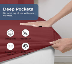 200TC cotton fitted sheet red