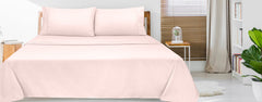 ROYALE LINENS Queen Size Flat Sheet Only - Brushed 1800 Microfiber - Ultra Soft & Breathable - Wrinkle & Stain Resistant - Hotel Quality Flat Sheet Sold Separately - Top Sheet for Bed - (Queen, Pink)