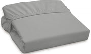 Royale LINENS 300 Thread Count 100% Long Staple Combed Cotton Fitted Sheet - Soft Deep Pocket Bottom Sheet - Silver Fitted Sheet - Fitted Sheet Only - Elastic Sheet (Silver)