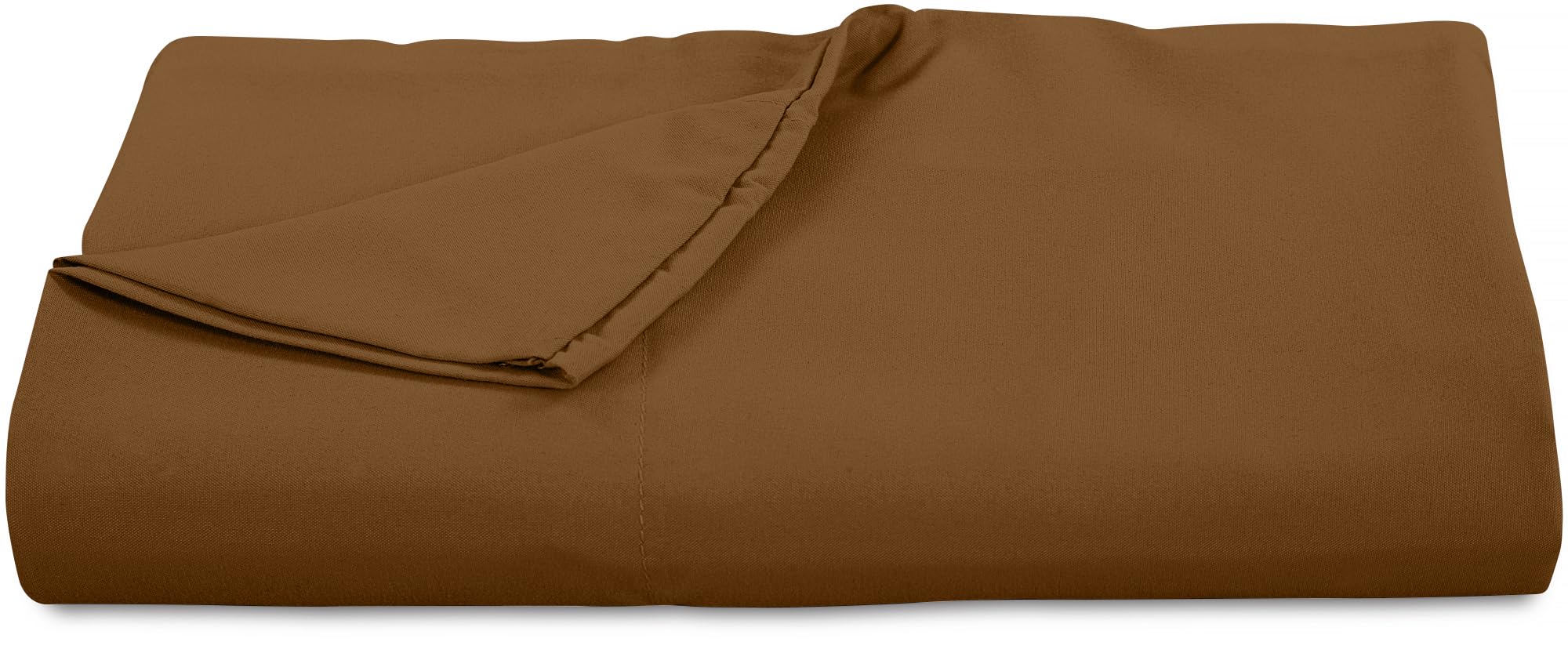 ROYALE LINENS 300 Thread Count 100% Long Staple Combed Cotton Flat Sheet - Super Soft- Top Sheet - Queen Flat Sheet Sold Separately - Breathable Cool & Crisp Percale Flat Sheet Only (Queen, Chocolate)