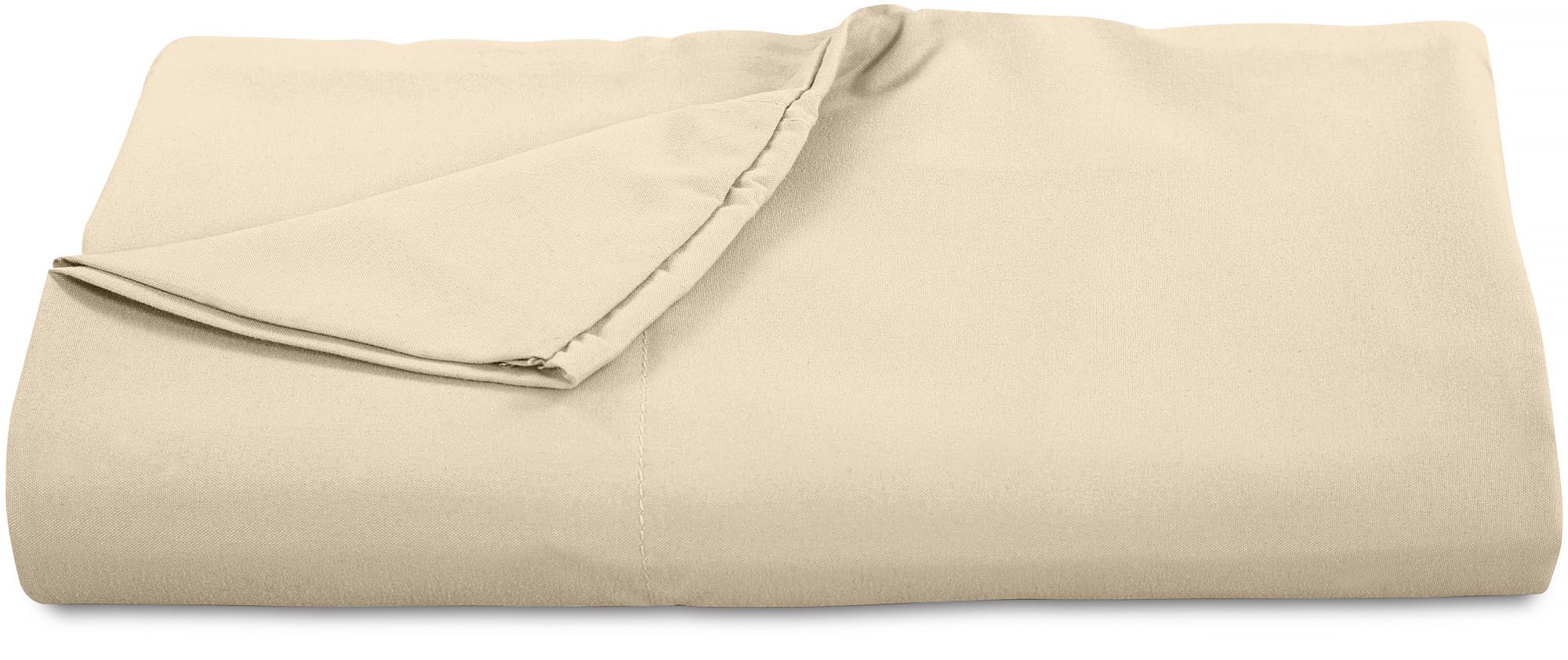 ROYALE LINENS 300 Thread Count 100% Long Staple Combed Cotton Flat Sheet - Super Soft - Top Sheet - Queen Flat Sheet Sold Separately - Breathable, Cool & Crisp Percale Flat Sheet Only (Queen, Cream)