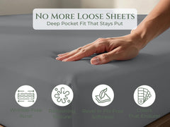 144TC cotton fitted sheet Charcoal