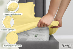 144TC cotton fitted sheet Yellow