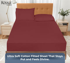 200TC cotton fitted sheet red