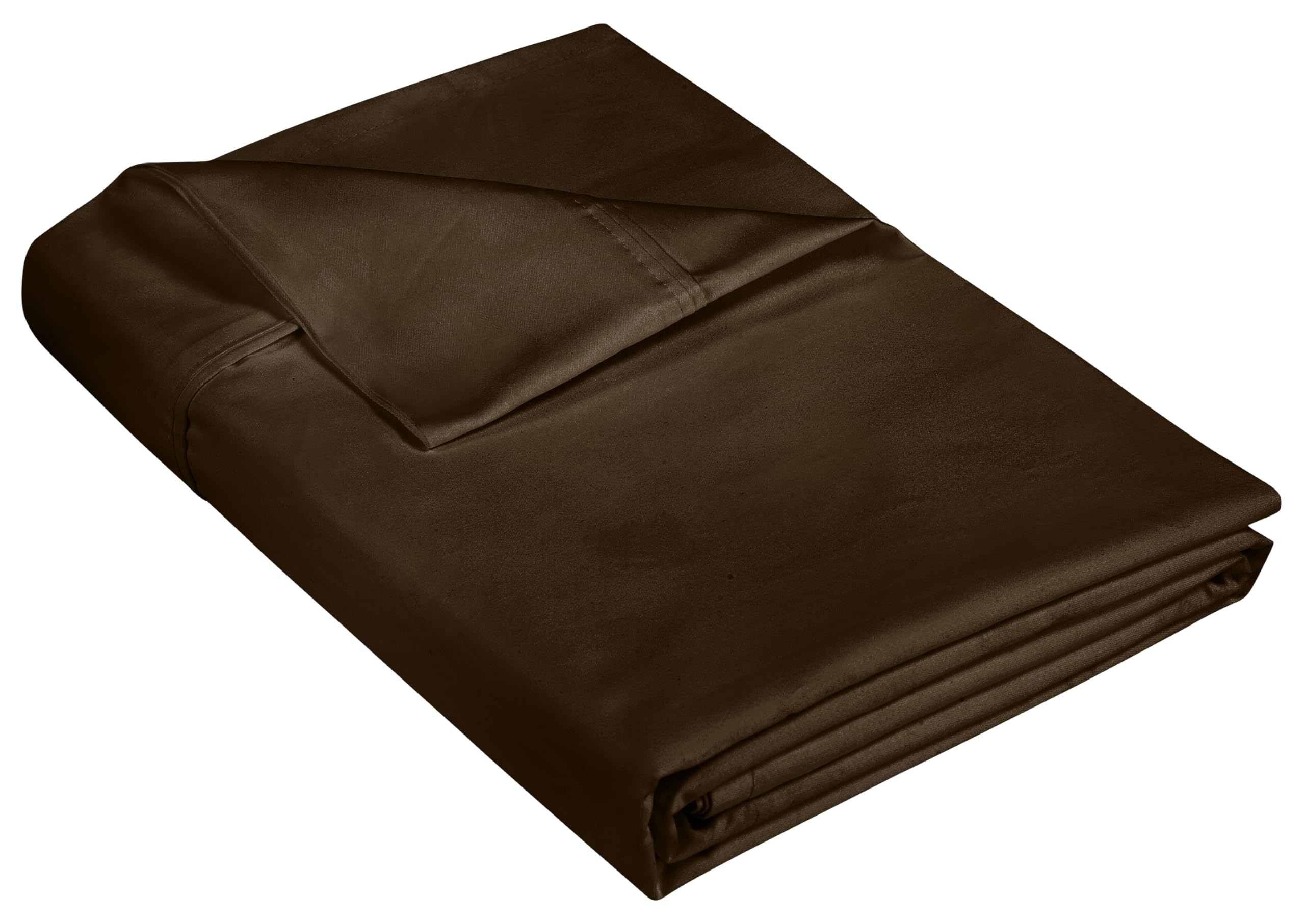 400 Thread Count 100% American Grown Cotton Flat Sheet - Cooling Sheets - Queen Sheets - Luxury Sateen Weave - Queen Flat Sheet Sold Separately - Chocolate Flat Sheet Only (Queen, Hazel Nut)