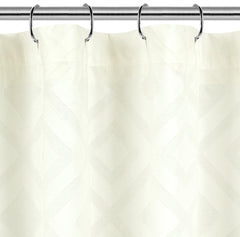 ROYALE LINENS Pack of 1 Double Brushed MICROFIBER 1800 Thread Printed Shower Curtain for Bathroom 72X72 INCHES with Reinforced Button Holes for Home Hotel Machine Washable (Standard,Diamond White)