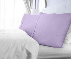 Royale Linens Queen Pillowcase Set of 2 - Bed Pillow Cover - 20" x 30" - Pillowcases - 1800 Brushed Microfiber, Wrinkle & Fade Resistant - Soft & Cozy- Queen Size Pillow Case (Queen, Lavender)