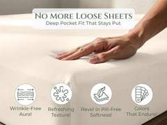 144TC cotton fitted sheet Cream