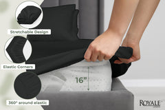 144TC cotton fitted sheet Black