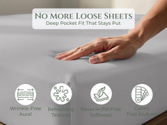 144TC cotton fitted sheet Silver