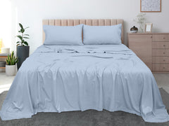 Royale Linens 300 Thread Count 100% Long Staple Combed Cotton Flat Sheet - Super Soft - Top Sheet - Breathable, Cool & Crisp Percale Flat Sheet Only