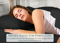 144TC cotton fitted sheet Black