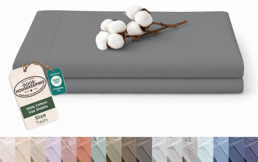 144TC cotton flat sheet Charcoal