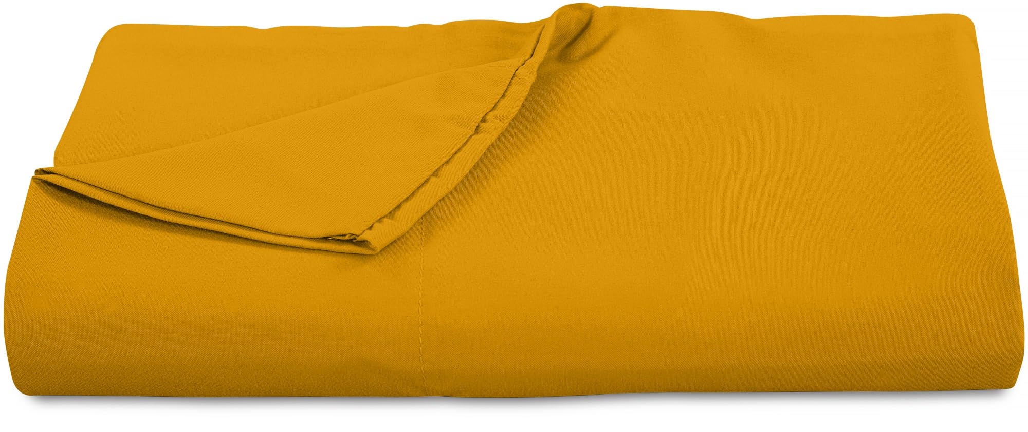 ROYALE LINENS 300 Thread Count 100% Long Staple Combed Cotton Flat Sheet - Super Soft - Top Sheet - Flat Sheet Sold Separately - Breathable, Cool & Crisp Percale Flat Sheet Only (Yellow)