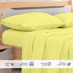 Royale Linens 300 Thread Count 100% Long Staple Combed Cotton Flat Sheet - Super Soft - Top Sheet - Breathable, Cool & Crisp Percale Flat Sheet Only