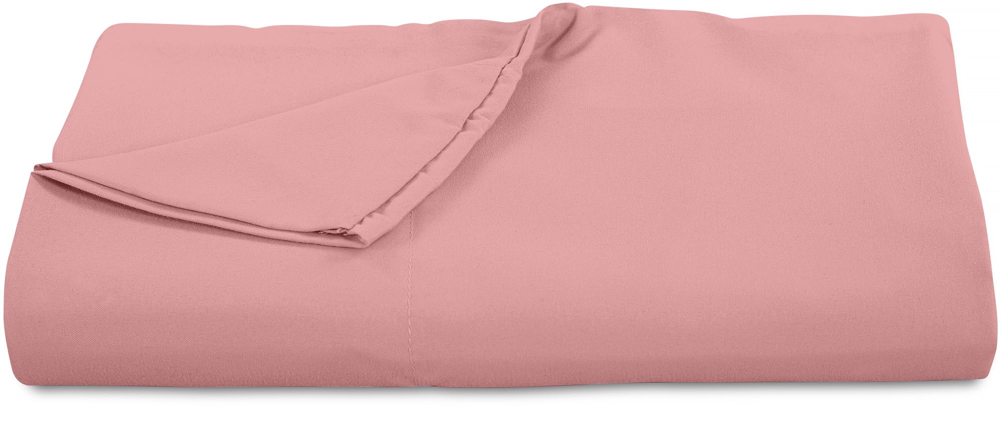 ROYALE LINENS 300 Thread Count 100% Long Staple Combed Cotton Flat Sheet - Super Soft - Top Sheet - Queen Flat Sheet Sold Separately - Breathable, Cool & Crisp Percale Flat Sheet Only (Queen, Pink)