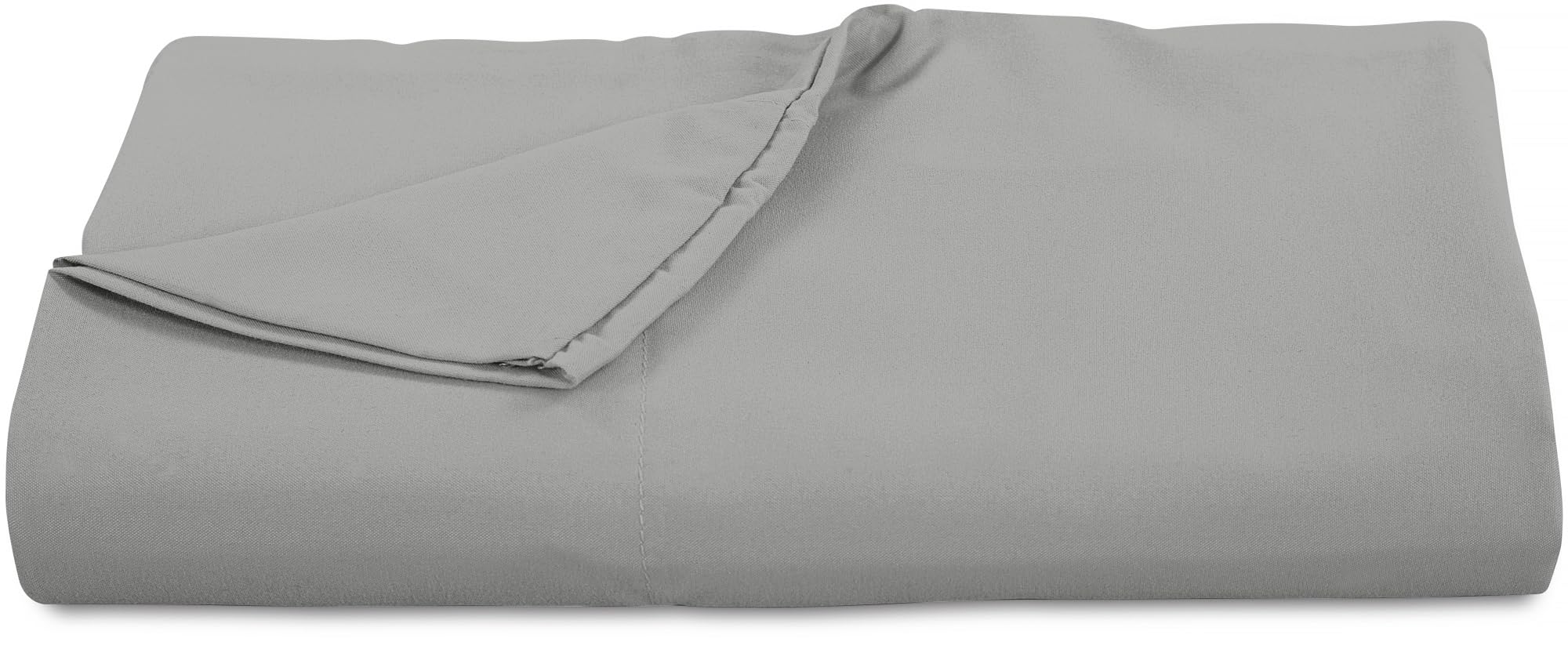 ROYALE LINENS 300 Thread Count 100% Long Staple Combed Cotton Flat Sheet - Super Soft - Top Sheet - Flat Sheet Sold Separately - Breathable, Cool & Crisp Percale Flat Sheet Only (Silver)
