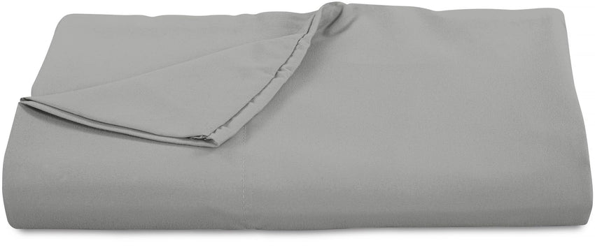 ROYALE LINENS 300 Thread Count 100% Long Staple Combed Cotton Flat Sheet - Super Soft - Top Sheet - Queen Flat Sheet Sold Separately - Breathable, Cool & Crisp Percale Flat Sheet Only (Queen, Silver)