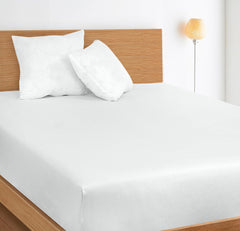 Royale Linens 100% Organic Cotton Percale Weave Super Soft Deep Pocket Bottom Sheets Elastic Sheet Fitted Sheets Only
