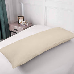 Royale Linens Body Pillow Cover - Double Brushed 1800 Microfiber - 20"x54" with Hidden Zipper Closure - Wrinkle & Fade Resistant - Super Soft Body Pillowcase 2 Pack (Sand, Pack of 2)