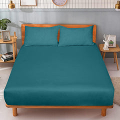 Royale Linens 100% Organic Cotton Percale Weave Super Soft Deep Pocket Bottom Sheets Elastic Sheet Fitted Sheets Only