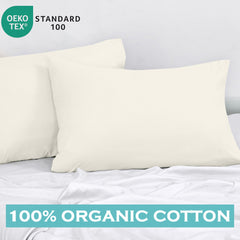 ROYALE LINENS 300 thread Count 100% Long Staple Combed Cotton Pillowcases Set Of 2 - Ultra Soft - Queen Bed Pillow Cover - 20"x30" - Breathable, Cool & Crisp Percale White Pillow Cases