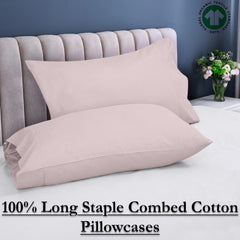 ROYALE LINENS 300 thread Count 100% Long Staple Combed Cotton Pillowcases Set Of 2 - Ultra Soft - Queen Bed Pillow Cover - 20"x30" - Breathable, Cool & Crisp Percale White Pillow Cases