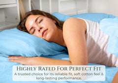 144TC cotton fitted sheet Lake Blue