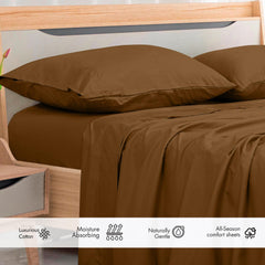 Royale Linens 300 Thread Count 100% Long Staple Combed Cotton Flat Sheet - Super Soft - Top Sheet - Breathable, Cool & Crisp Percale Flat Sheet Only