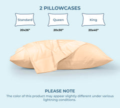ROYALE LINENS 200 Thread Count 100% Long Staple Combed Cotton Pillowcases Set Of 2 - Ultra Soft - Queen Bed Pillow Cover - 20"x30" - Breathable, Cool & Crisp Percale White Pillow Cases ( Sand)