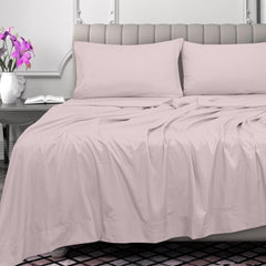 Royale Linens 300 Thread Count 100% Long Staple Combed Cotton Flat Sheet - Super Soft - Top Sheet - Breathable, Cool & Crisp Percale Flat Sheet Only