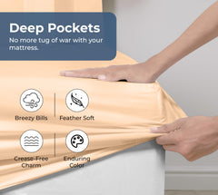 200TC cotton fitted sheet sand