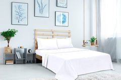 Royale Linens Queen Size Flat Sheet Only - Brushed 1800 Microfiber - Ultra Soft & Breathable - Wrinkle & Stain Resistant - Hotel Quality Flat Sheet Sold Separately - Top Sheet For Bed - (Queen, White)