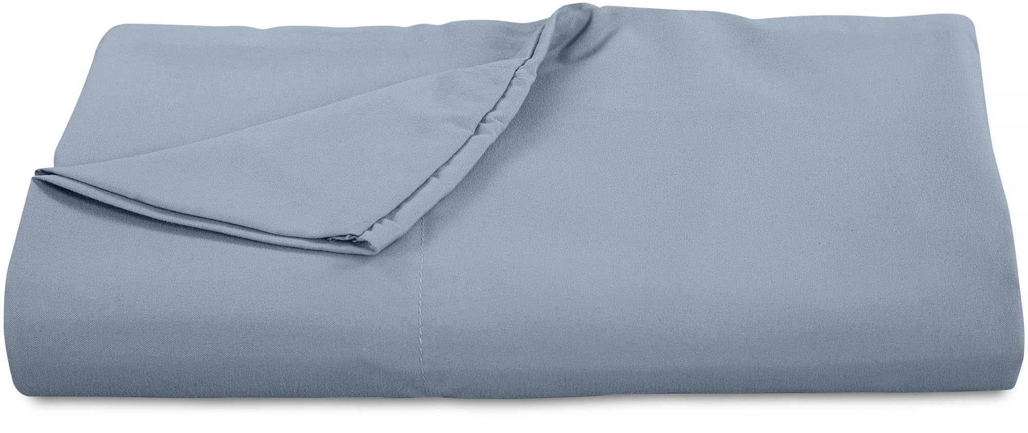 Royale Linen 300 Thread Count 100% Long Staple Combed Cotton Flat Sheet - Super Soft - Top Sheet - Queen Flat Sheet Sold Separately - Breathable Cool & Crisp Percale Flat Sheet Only (Queen, Lake Blue)