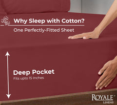 200TC cotton fitted sheet red
