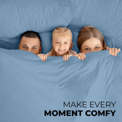 Royale Linens - 4 Piece Bed Sheet - Soft Brushed Microfiber 1800 Bedding Set - 1 Fitted Sheet, 1 Flat Sheet, 2 Pillowcase -Wrinkle & Fade Resistant Luxury Sheet Set (Lake Blue)