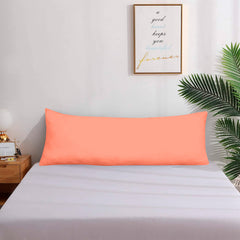 Royale Linens Body Pillow Cover - Double Brushed 1800 Microfiber - 20"x54" with Hidden Zipper Closure - Wrinkle & Fade Resistant - Super Soft Body Pillowcase 2 Pack (Coral, Pack of 2)