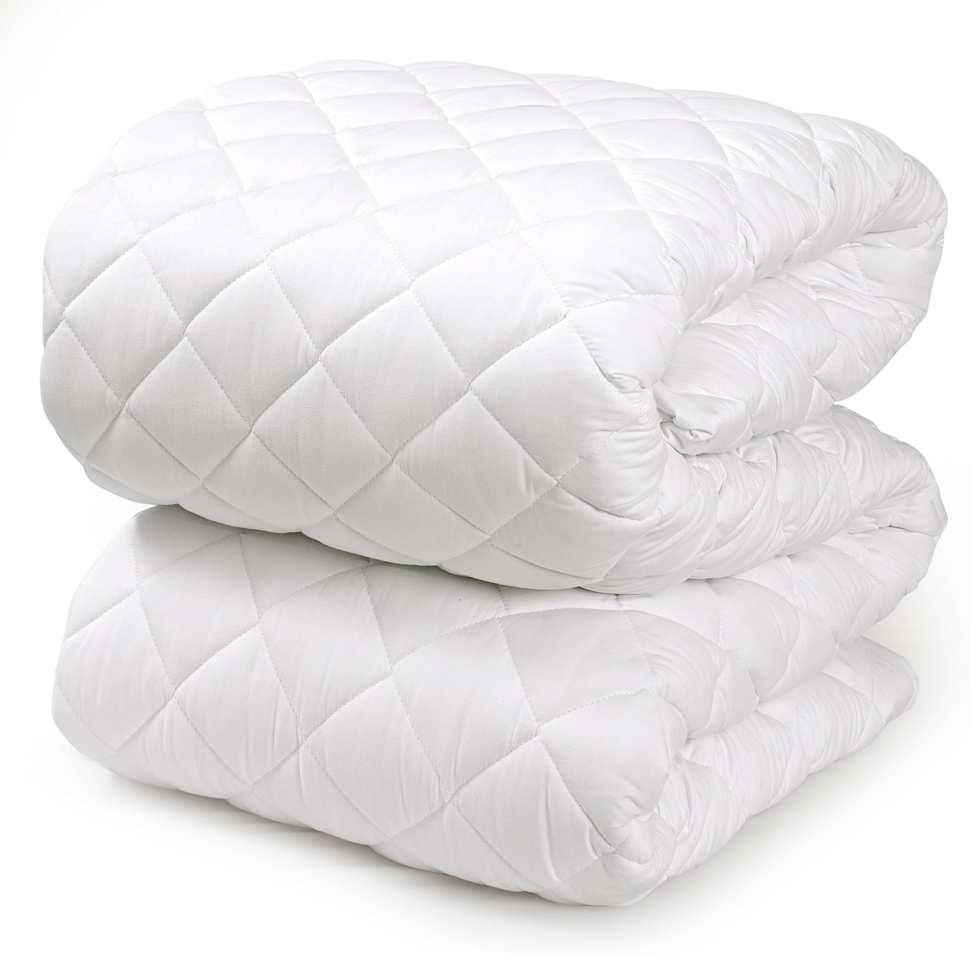 Royale Linens  Mattress Pad - Mattress Cover - Quilted Fitted Soft Mattress Pad Deep Pocket Fits Up to 16 Inch - Cooling Mattress Topper - Elastic Fitted Mattress Protector