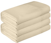 Royale Linen 2 Pack Bulk Flat Sheet Set - Top Sheet - Soft 1800 Microfiber - Wrinkle & Stain Resistant - for Hotel, Massage Table, Hospital, Dorm - Flat Sheet Sold Separately ( Sand)