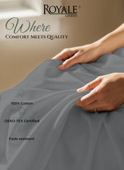 144TC cotton flat sheet Charcoal